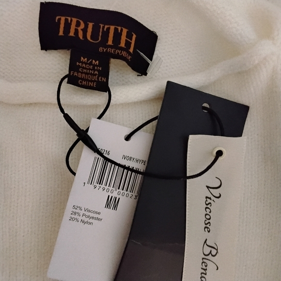 Truth Women's M Long Sleeve Pullover Pink White Stripe Warm Soft Sweater - Picture 3 of 5